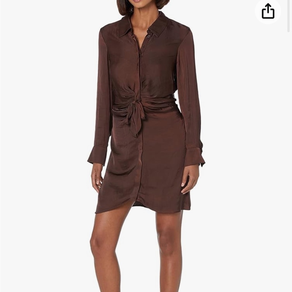 Steve Madden BB Dakota chocolate brown satin dress